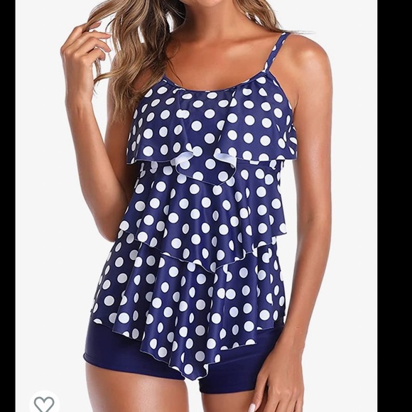 Summer Mae Other - Any3 for$25🆕 Tankini blue and white polka Dot in size medium